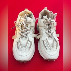 Women Cream Sneakers